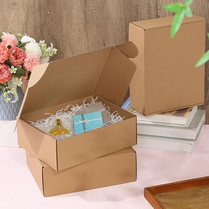 Qilery 100 Pcs Shipping Boxes Cardboard Gift Corrugated Cardboard Brown Boxes - Image 5