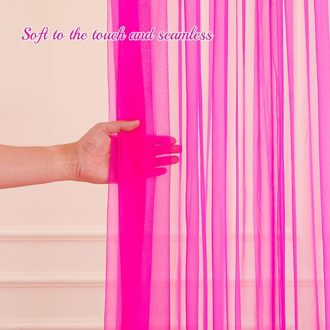 10x10ft Hot Pink Tulle Backdrop Curtain - Image 5