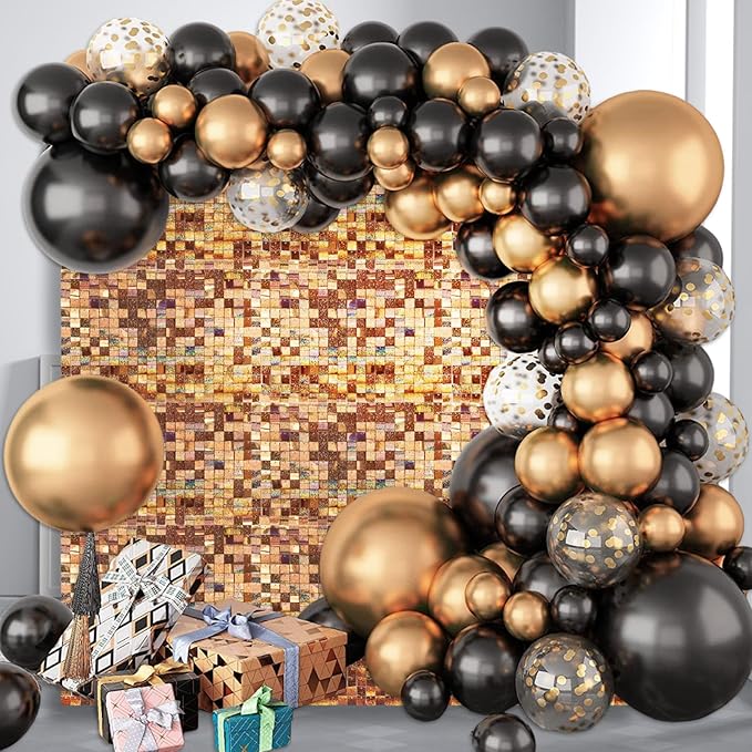 24PCS Champagne Shimmer Wall Backdrop, Laser Square Sequin Photo Backdrops Panel - Image 5