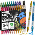 ARTISTRO 24 Metallic Dual-Tip Acrylic Paint Markers by ARTISTRO