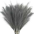 35" Faux Pampas Grass Decor Grey by ObbsieDirect