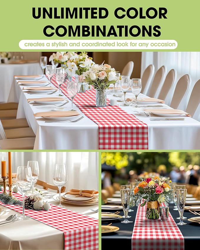 Pureegg Gingham Plastic Table Runners - Image 2