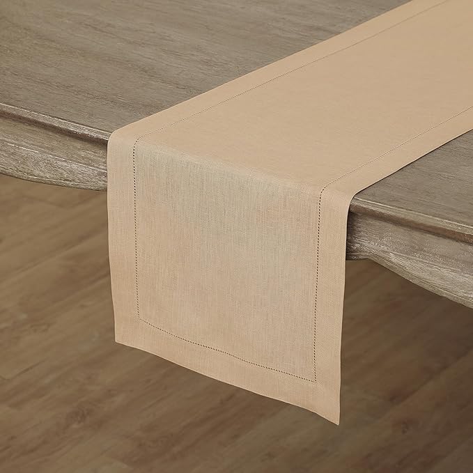 Solino Home Linen Hemstitch Table Runner 60 Inches - Image 2