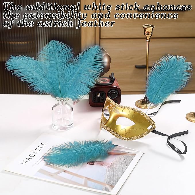 SOGUGOM Turquoise Craft Ostrich Feathers - Image 5