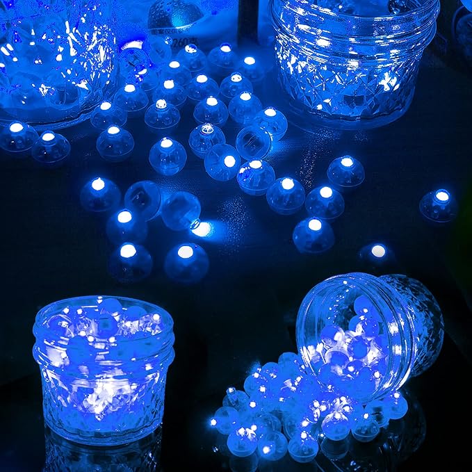 Aogist 100pcs Blue Balloon Lights, Long Standby Time Waterproof Mini Light - Image 3