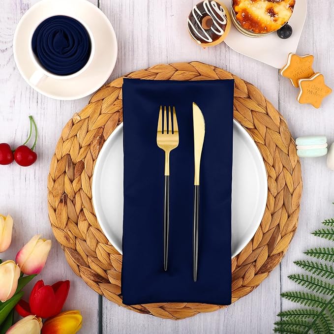 Aneco 16 Pack Square Satin Napkin Bright Silk Table Napkin Soft Smooth Fabric - Image 6