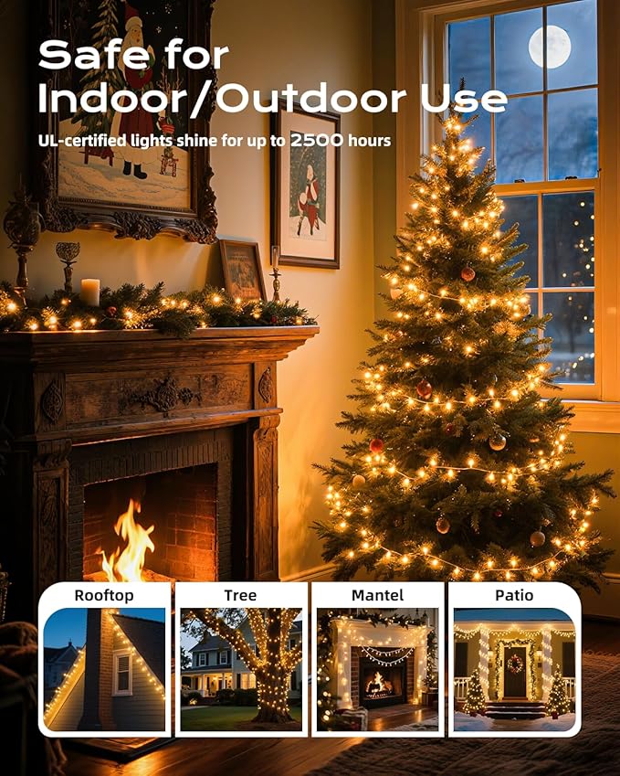 Brightown Clear Christmas String Lights, 3 Pack Each 100-Count 25ft - Image 6