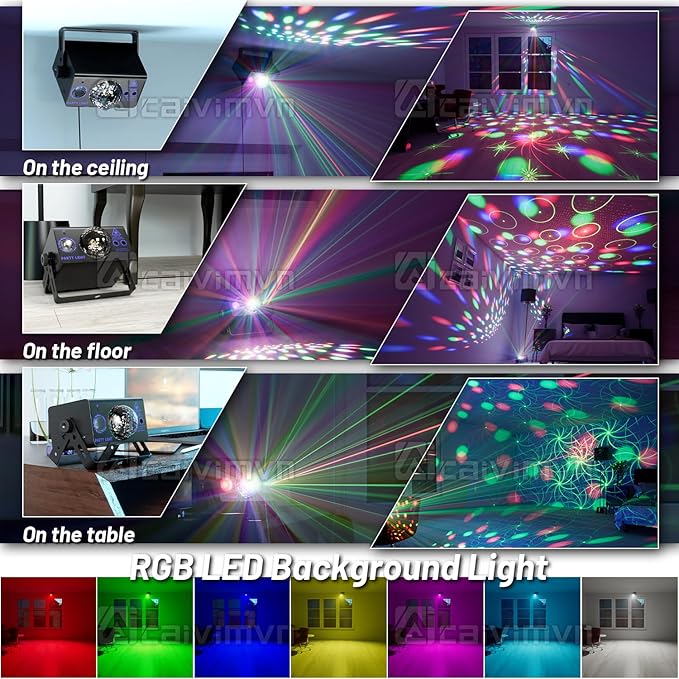 Party Lights Dj Disco Ball Light, LED Stage Strobe Lights Sound Activated - Image 3