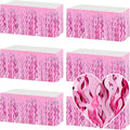 6 Pack 29x108 Inch Pink Wave Foil Fringe Table Skirts Metallic Banner by Mebiornt