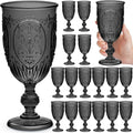 18 Pack Plastic Goblets 10oz Upgrade Vintage Water Goblet Plastic Wine Glasses by Wiwiqing