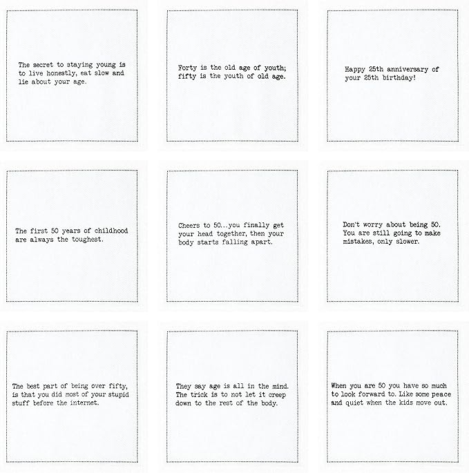Five Star Napkins 50th Birthday Quotes White Cotton Cocktail Napkins, Beverage - Image 2