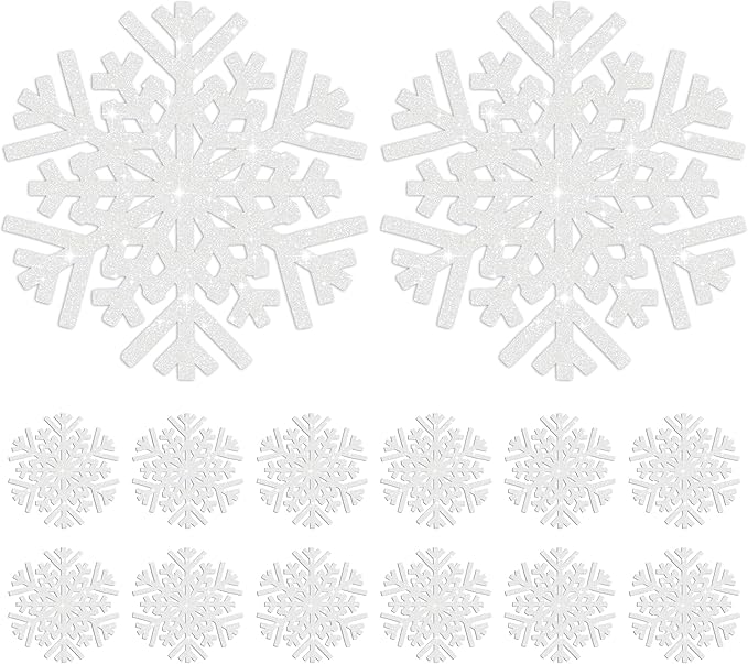 60Pcs Snowflake Paper Placemats Christmas Sliver Glitter Disposable Place Mats by AimFun