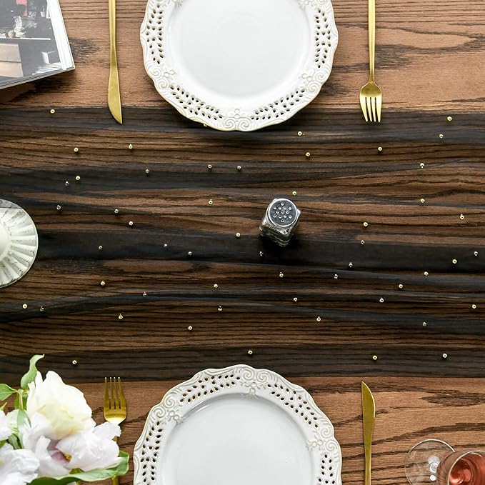 Artoid Mode 6PCS Pearl Black Gauze Table Runner 120 Inch 10FT, Seasonal Sheer - Image 2