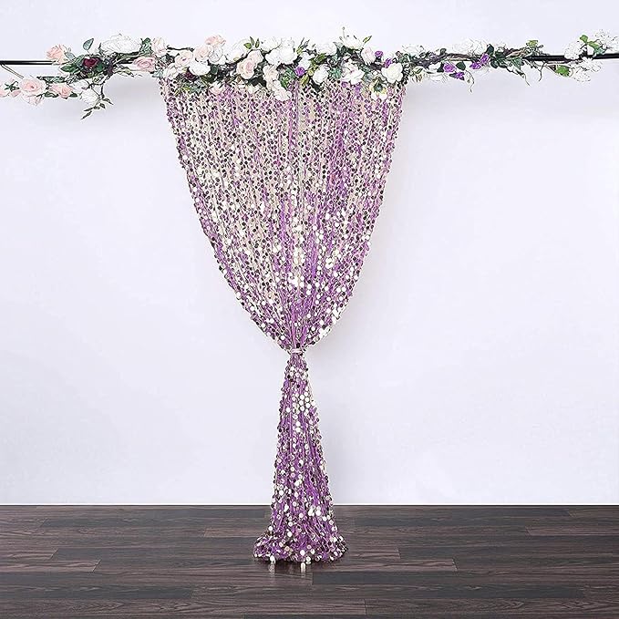 9x9FT Big Sequin Purple Backdrop Curtains, Sequin Photo Backdrop Payette - Image 4