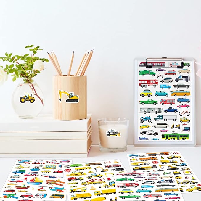 Construction Cars and Trucks Stickers 665 Counts Transportation Waterproof Car - Image 7