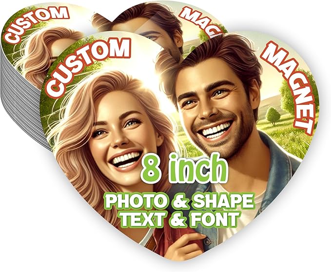 KETABAO – 8" Create Your Own Heart Photo Magnet – Customized Magnetic Photo by KETABAOMotorcycleParts