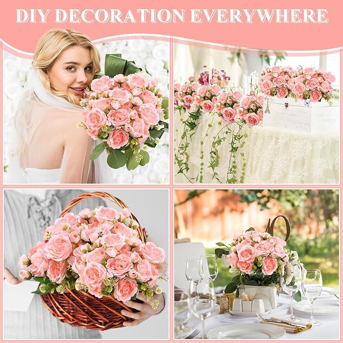 8 Bundles Artificial Peonies Flowers Boho Faux Flowers Arrangements Artificial - Image 6