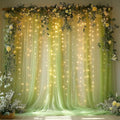 Sage Green Tulle Backdrop Curtain by Unknown