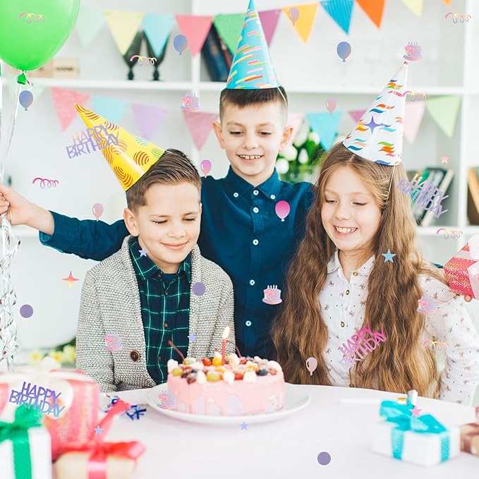 1000pcs Happy Birthday Confetti, Iridescent Party Confetti Metallic Glitter - Image 6