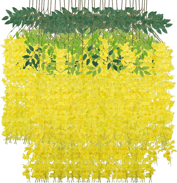36 Pack Wisteria Hanging Artificial Flowers Fake Flowers Ratta Hanging Garland by LUZOGA