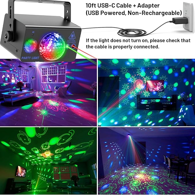 Party Lights Dj Disco Ball Light, LED Stage Strobe Lights Sound Activated - Image 2