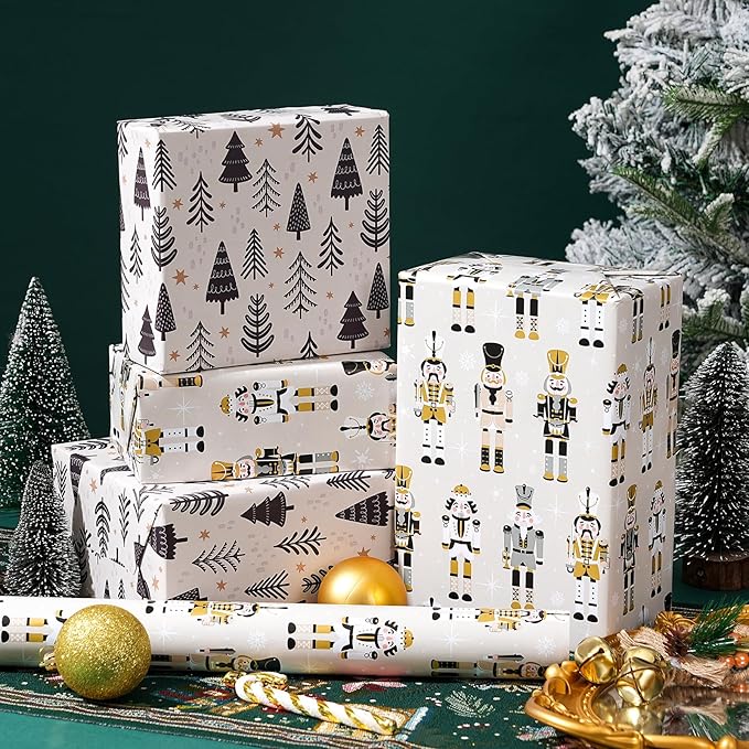 Ulmasinn Reversible Christmas Wrapping Paper Roll - Image 3