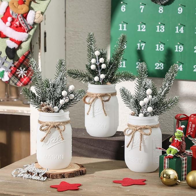 Mason Jars by Winter White, 3 Decorative Jars - Image 4