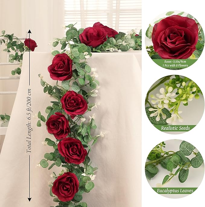 Dolicer 2Pcs 13Ft Artificial Eucalyptus Garlands - Image 4