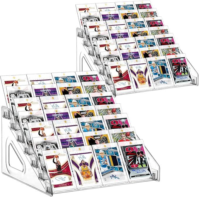 2 Pack 7 Tier Acrylic Card Display Stand, 7-tiers Versatile Display by Hlimior