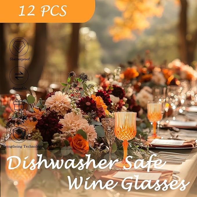 Plastic Wine Glasses，Plastic Goblets Vintage Style Cordial Drinking Glasses - Image 4