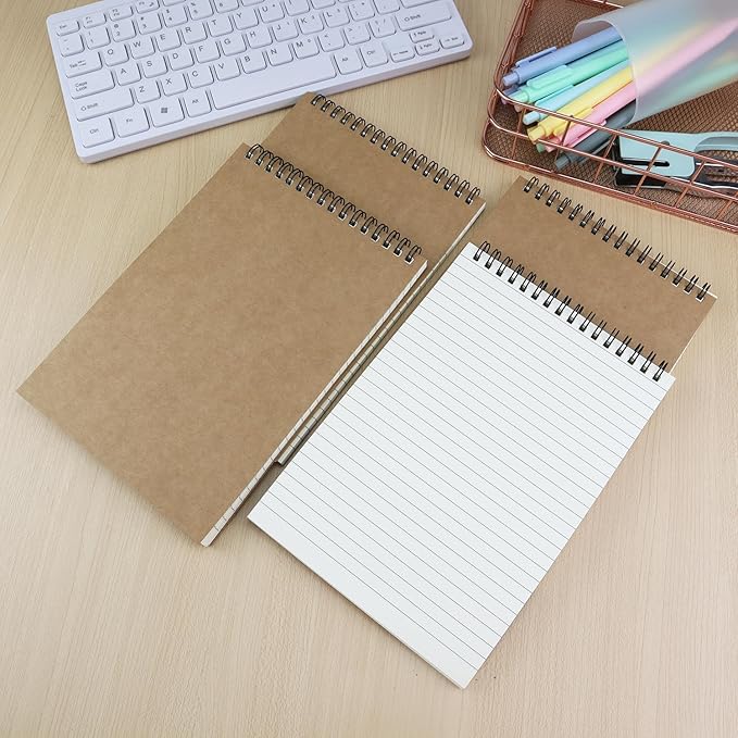4 Pcs Top Bound Spiral Notebook, 8.3 inch x 5.8 inch, 60 Sheet, 7mm College - Image 6
