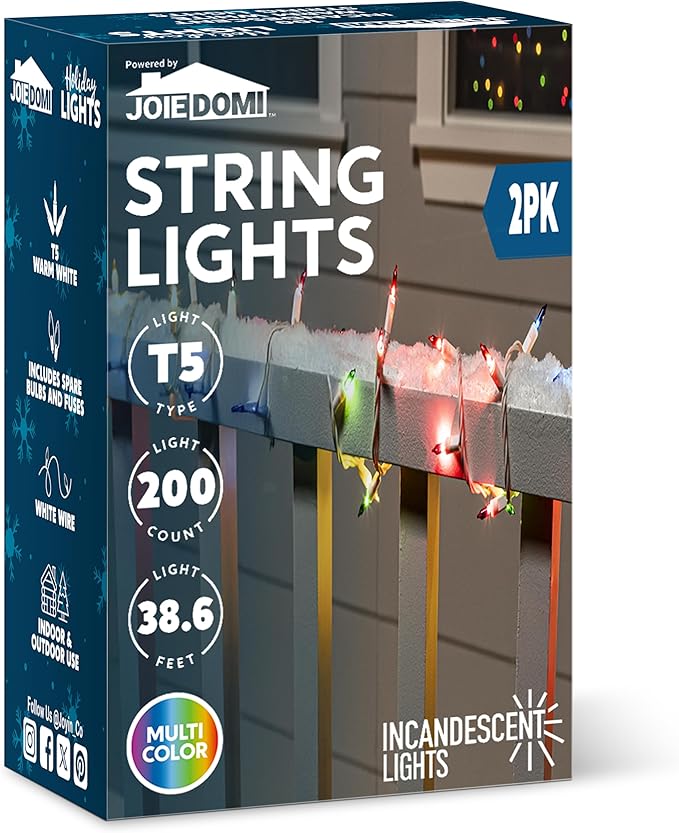 Joiedomi Christmas String Lights Indoor, 200 Mini Multicolor Light - Image 9