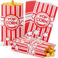 200 Pcs Paper Popcorn Bags Bulk 2 oz Large Flat Bottom Boxes Red and White by Leinuosen