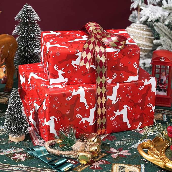 Ulmasinn Reversible Christmas Wrapping Paper Roll - Image 4