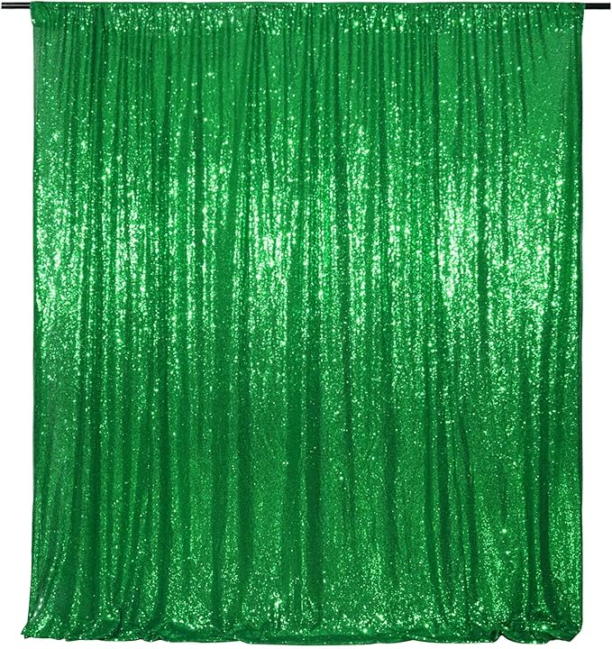 Poise3EHome Green Sequin Backdrop, 6FT x 8FT Green Sequin Photography Backdrop by Poise3EHome