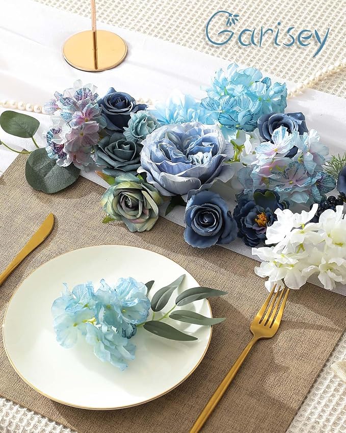 Artificial Flowers Combo Box Set Dusty Blue Flowers - Image 5