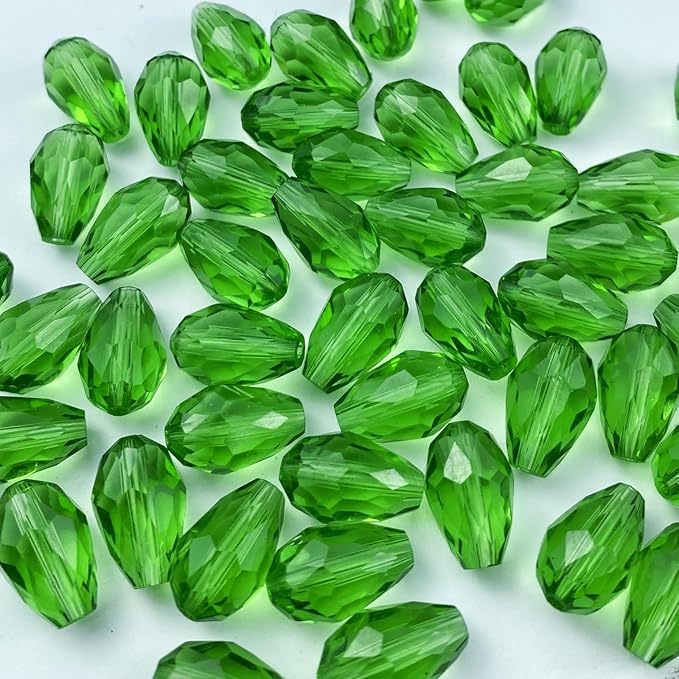 50pcs 10x15mm Teardrop Crystal Glass Beads Vertical Hole Faceted Glass Teardrop by ChooseBeadsChooseHonkoolly