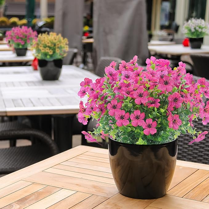 12 Bundles Artificial Flowers Outdoor UV Resistant Fake Plastic Plants Indoor - Image 7