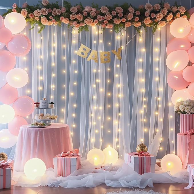 10x10ft White Tulle Backdrop Curtain - Image 3