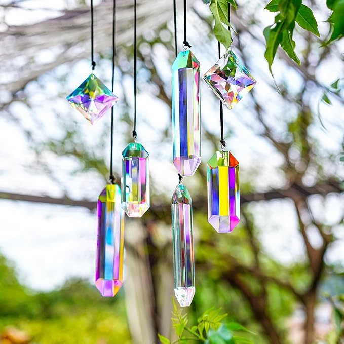 Crystal Prisms Ornament for Christmas Tree, 7 Pack Icicle Ornaments A/B Color - Image 8