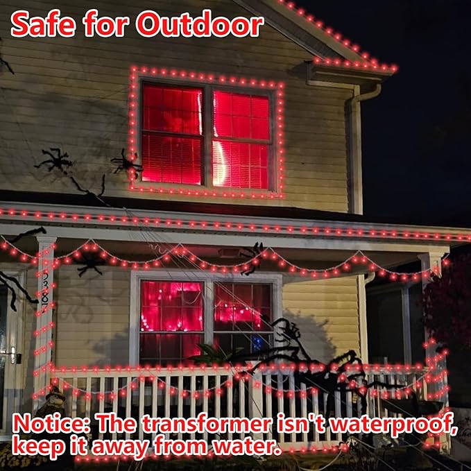 YEGUO 165ft 500 LED Halloween Lights Outdoor Waterproof, 8 Modes Clear Wire - Image 7