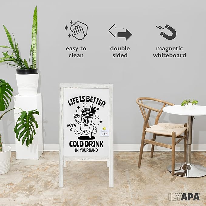 Ilyapa Wooden A Frame Whiteboard Sign - Image 3