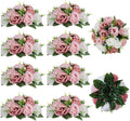 BLOSMON Dusty Rose Flowers Centerpieces: 10 Pieces Pink Roses Artificial Flower by Blosmon