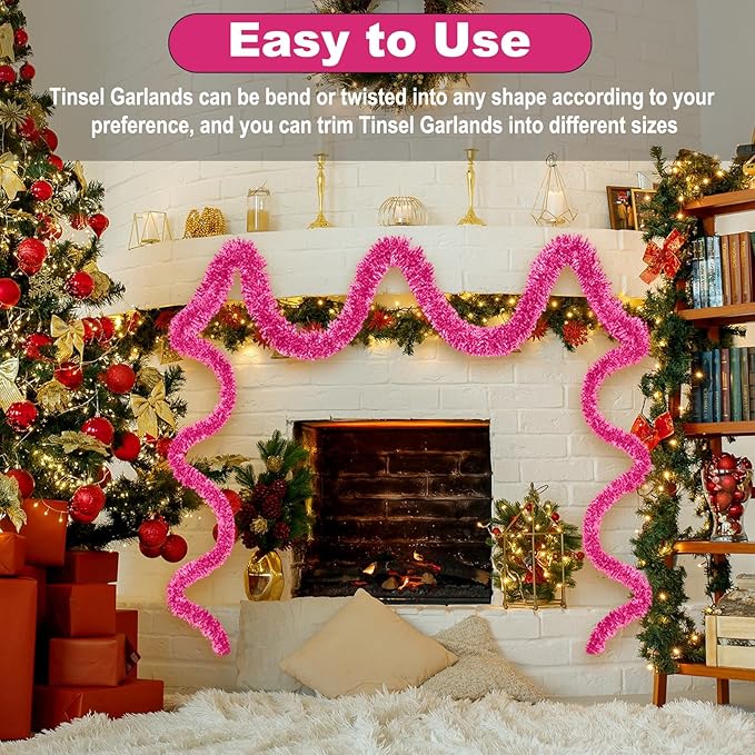 50 Feet Christmas Foil Fringe Banner Metallic Tassle Garland Metallic Backdrop - Image 4
