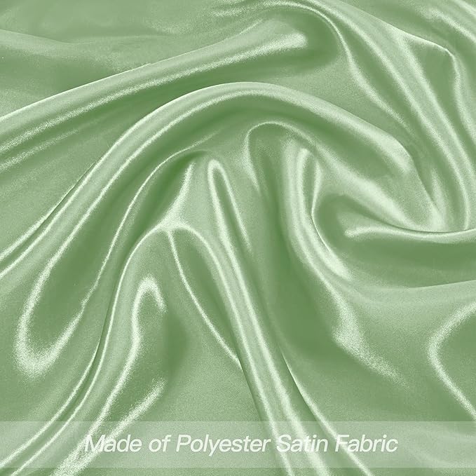 P Pothuiny 24 Pcs Silky Sage Green Satin Napkins 17 x 17 Inches, Square Smooth - Image 4