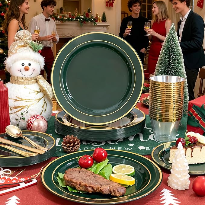175PCS Green Plastic Plates - Image 8