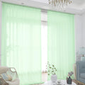 Window Light Green Sheer Curtains 90 Inches Long 2 Panels Sheer Curtain Basic by L%26TEC