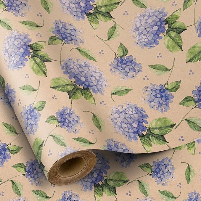 RUSPEPA Hydrangea Wrapping Paper by RUSPEPA