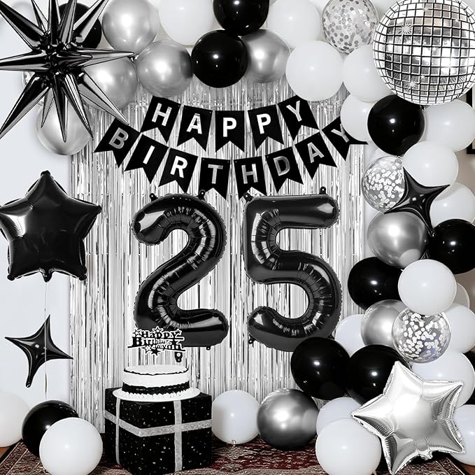 25th Birthday Decorations for Men Women, Fringe Curtains Kit - Image 7