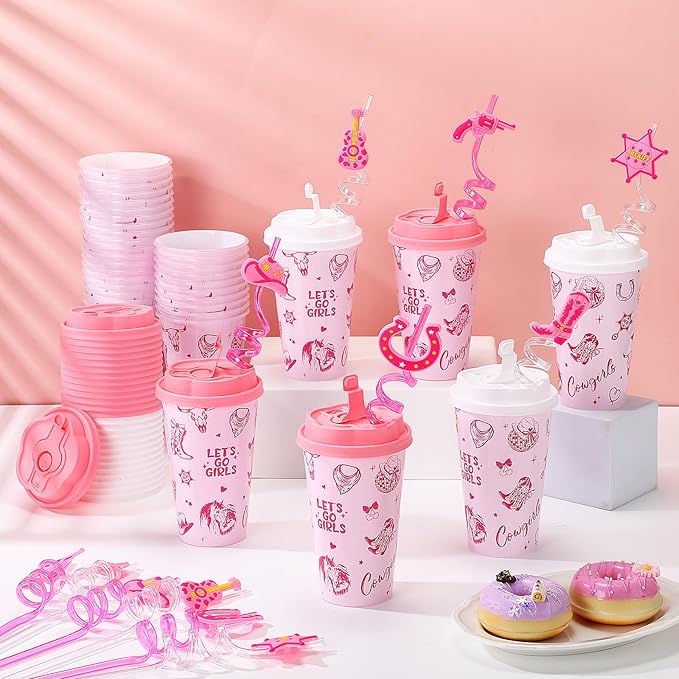 Yungyan 16 Sets Pink Cowgirl Party Favors Goodie Cups - Image 5